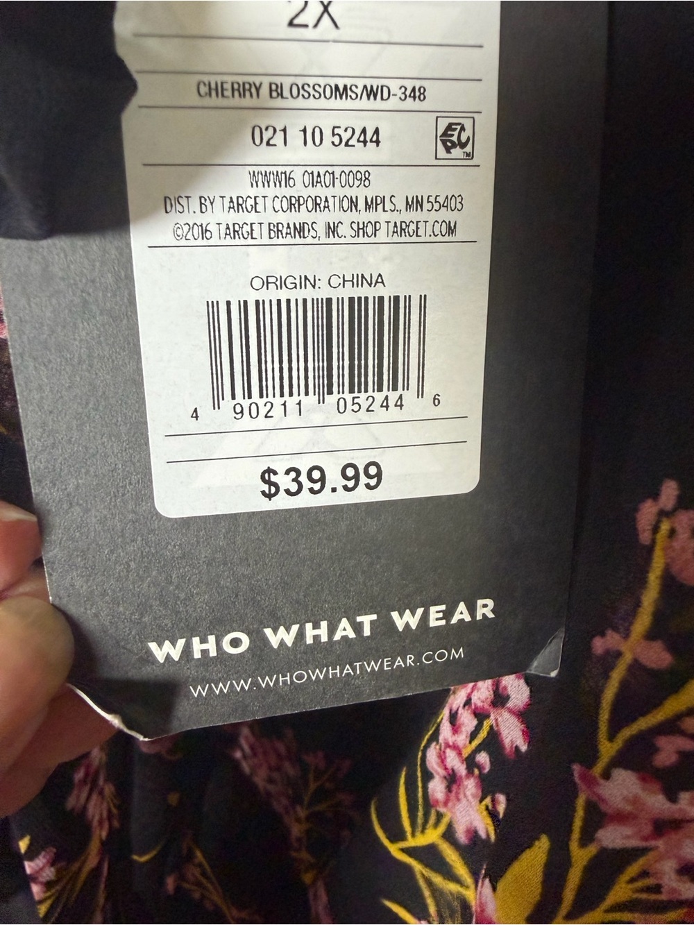 Who What Wear Black Floral Midi Dress with Tie-Neck - Picture 8 of 13